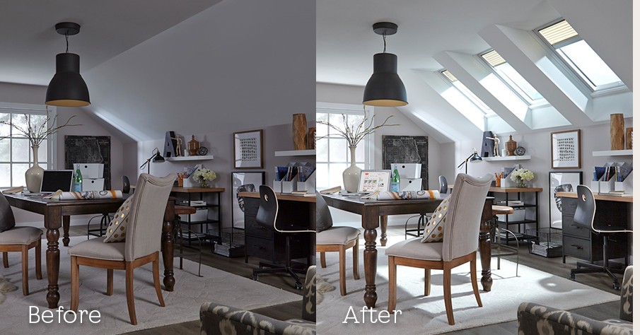 Arkus Industries - Velux Skylight Before & After 1