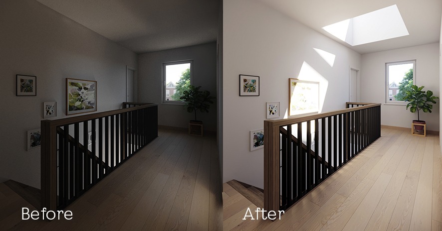 Arkus Industries - Velux Skylight Before & After